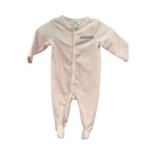Ribbed Pink "Adored" Sleeper - Sterling Baby - 3mo